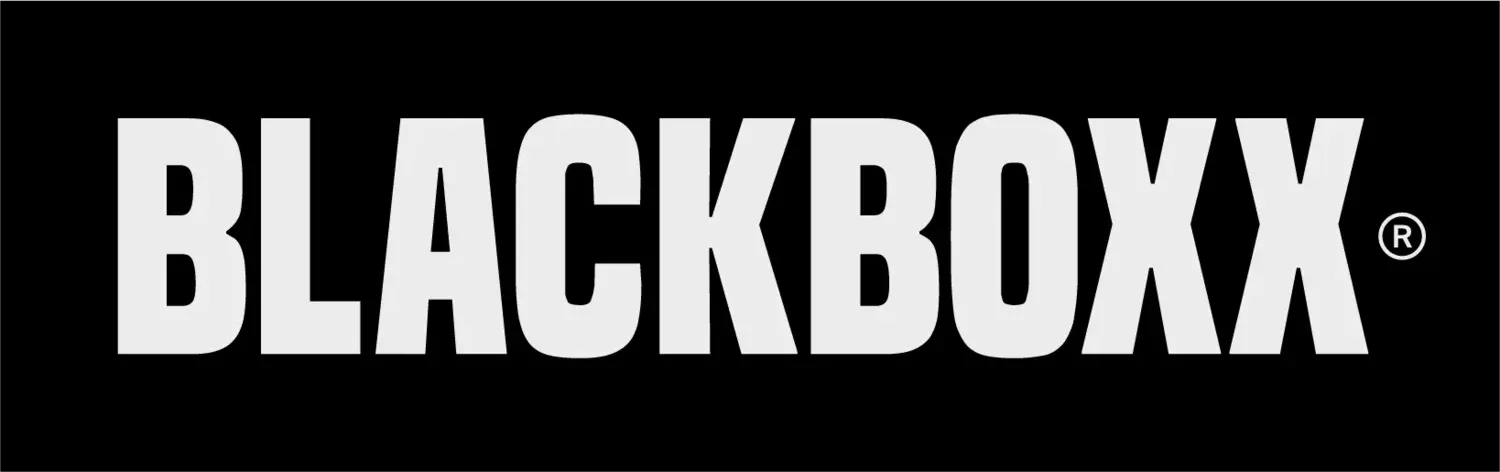 Logo van BLACKBOXX in Brugge, moderne locatie voor teambuilding en zakelijke events