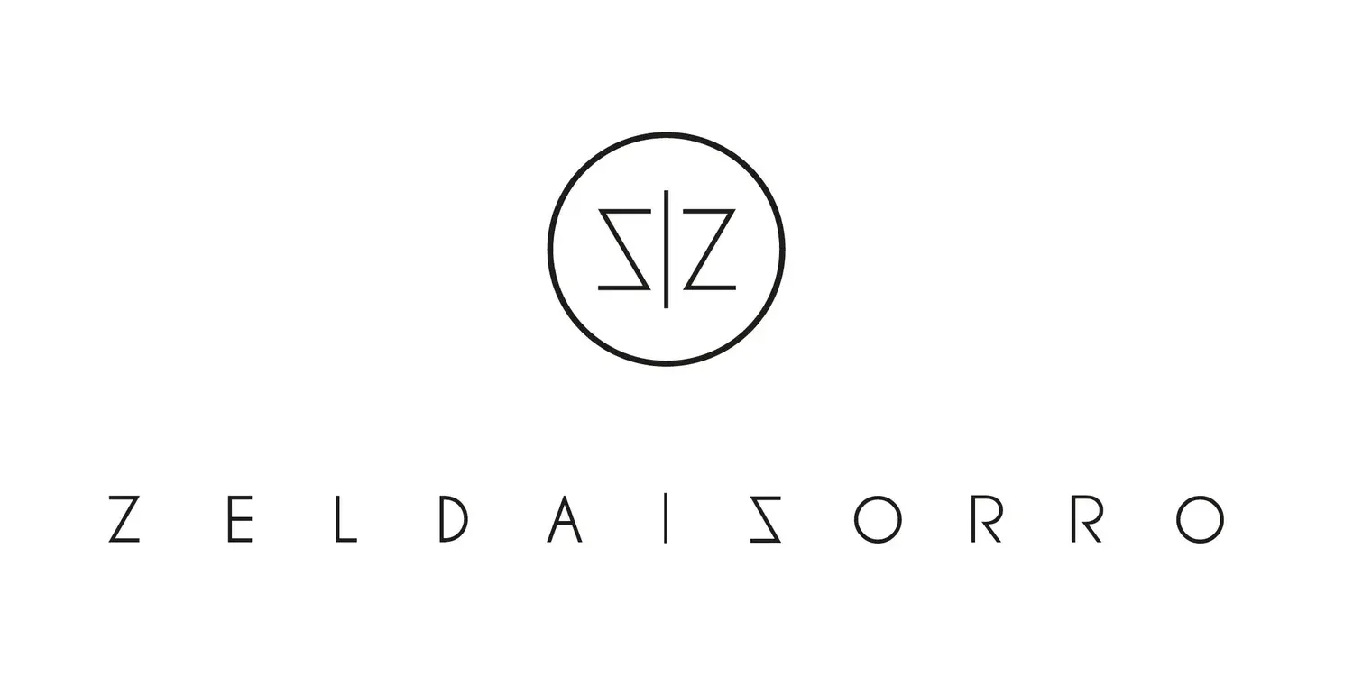 Minimalistisch logo van Zelda & Zorro, een moderne eventlocatie in Antwerpen voor meetings, workshops, teambuildings en bedrijfsevents