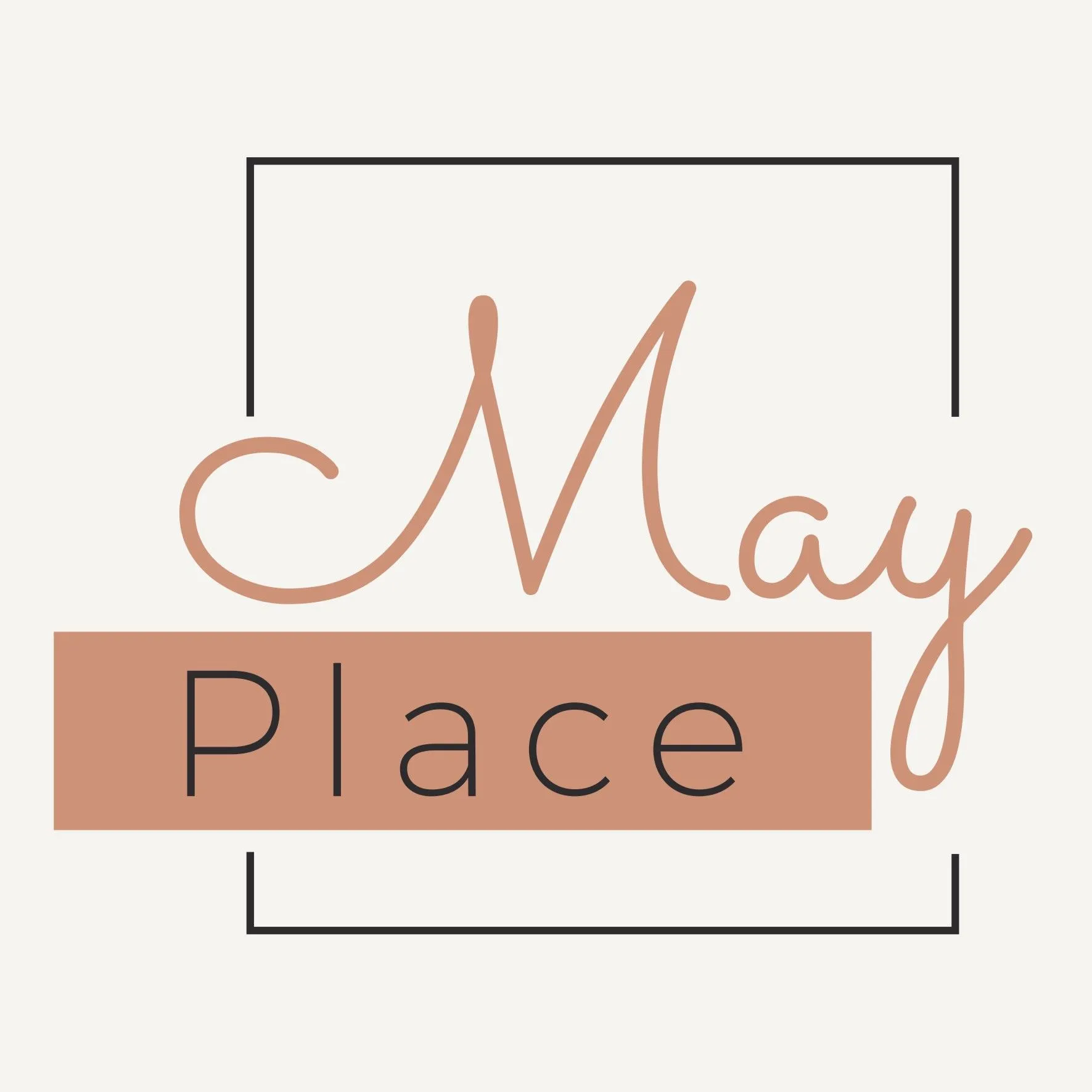 Logo van May Place, een stijlvolle event- en vergaderlocatie voor teambuildings en zakelijke events in Pajotteland.